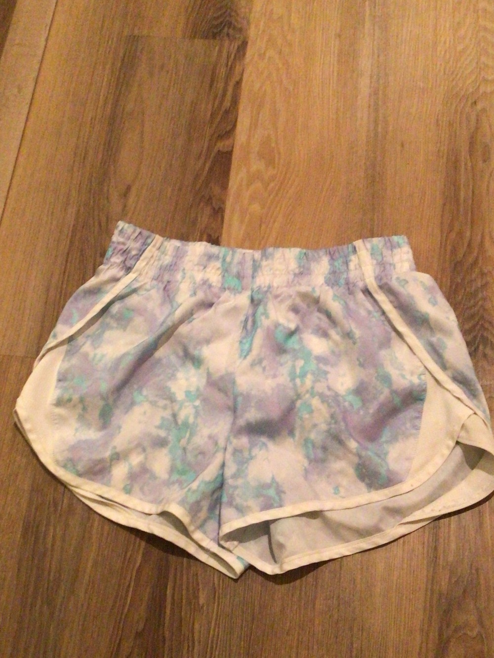 Athletic Works Lavender and Teal Tie-Dye Women's Athletic Shorts